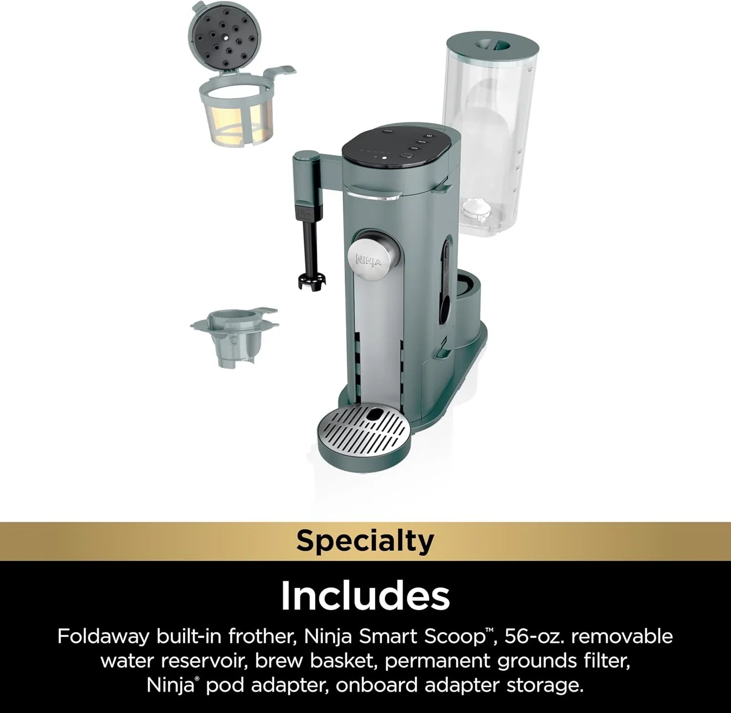 Ninja Coffee Maker Single Cup Brews with pods and grounds K-Cup compatible 4 brewing methods