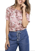 Blouse viscose manches courtes - ROSE