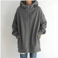 Sophie Paris | Manteau Sweatshirt à capuche en polaire avec fermeture éclair