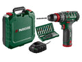 PARKSIDE Perceuse-visseuse sans fil et 17 accessoires + batterie + chargeur, 12 V