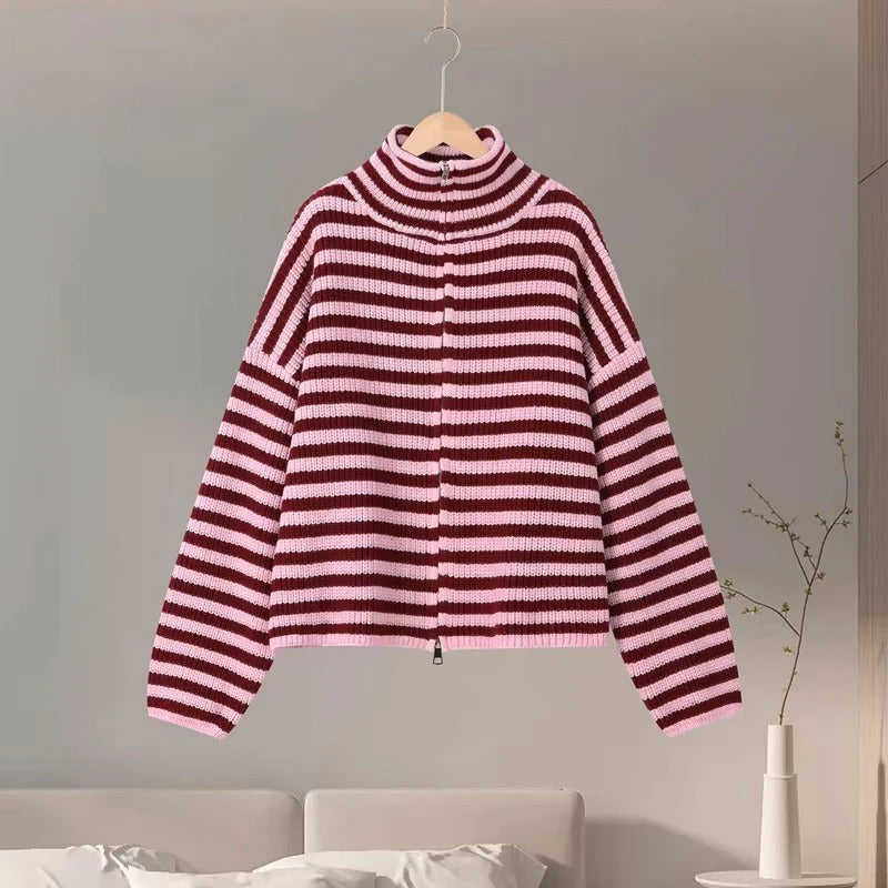 Veste zippée de luxe en laine cachemire