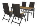 LIVARNO home Ensemble en rsine tresse  Valencia , 5 pices - table extensible & 4 fauteuils pliants