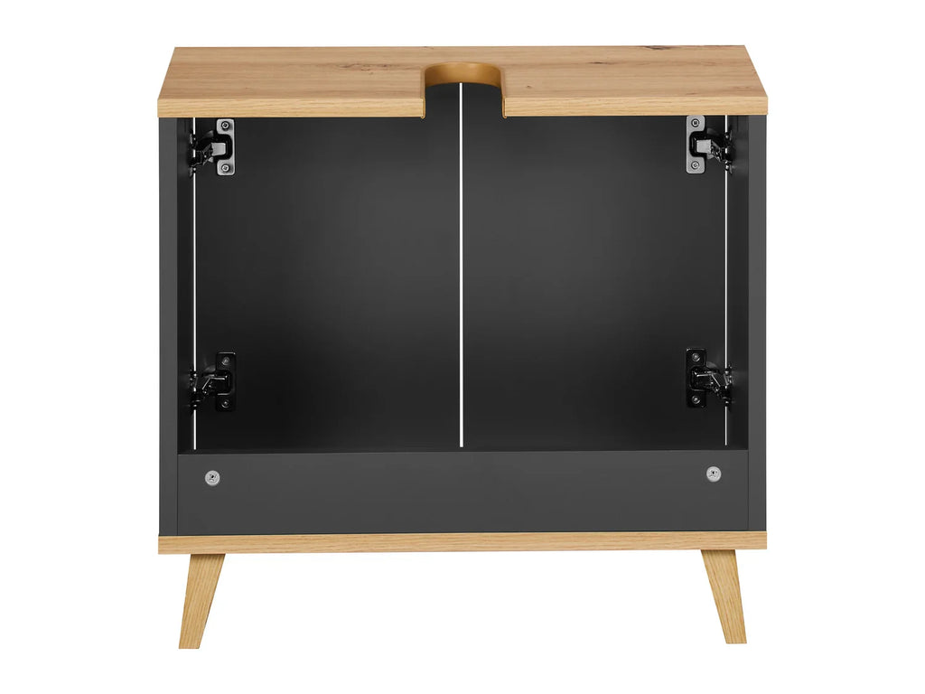 LIVARNO home Meuble sous vasque Corfou, 60 x 55 x 28 cm, anthracite/imitation chne