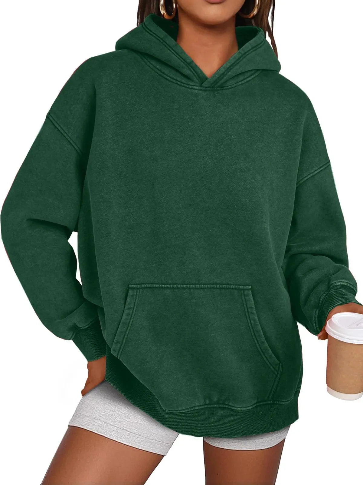 Sweat à capuche oversize effet délavé acide