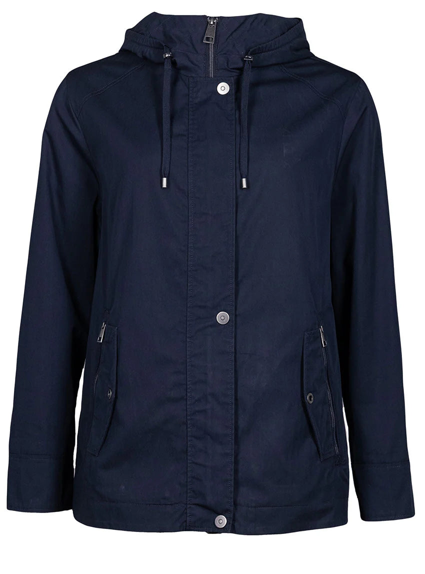 Parka femme à capuche bleu marine