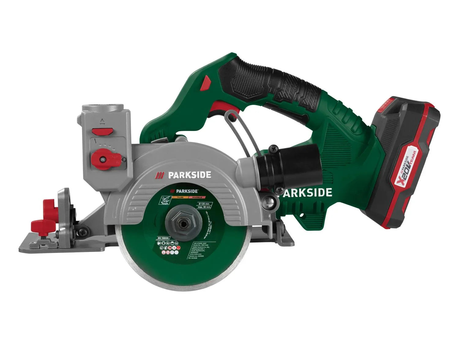 PARKSIDE Set coupe-carrelage sans fil + Batterie + Chargeur, 20 V