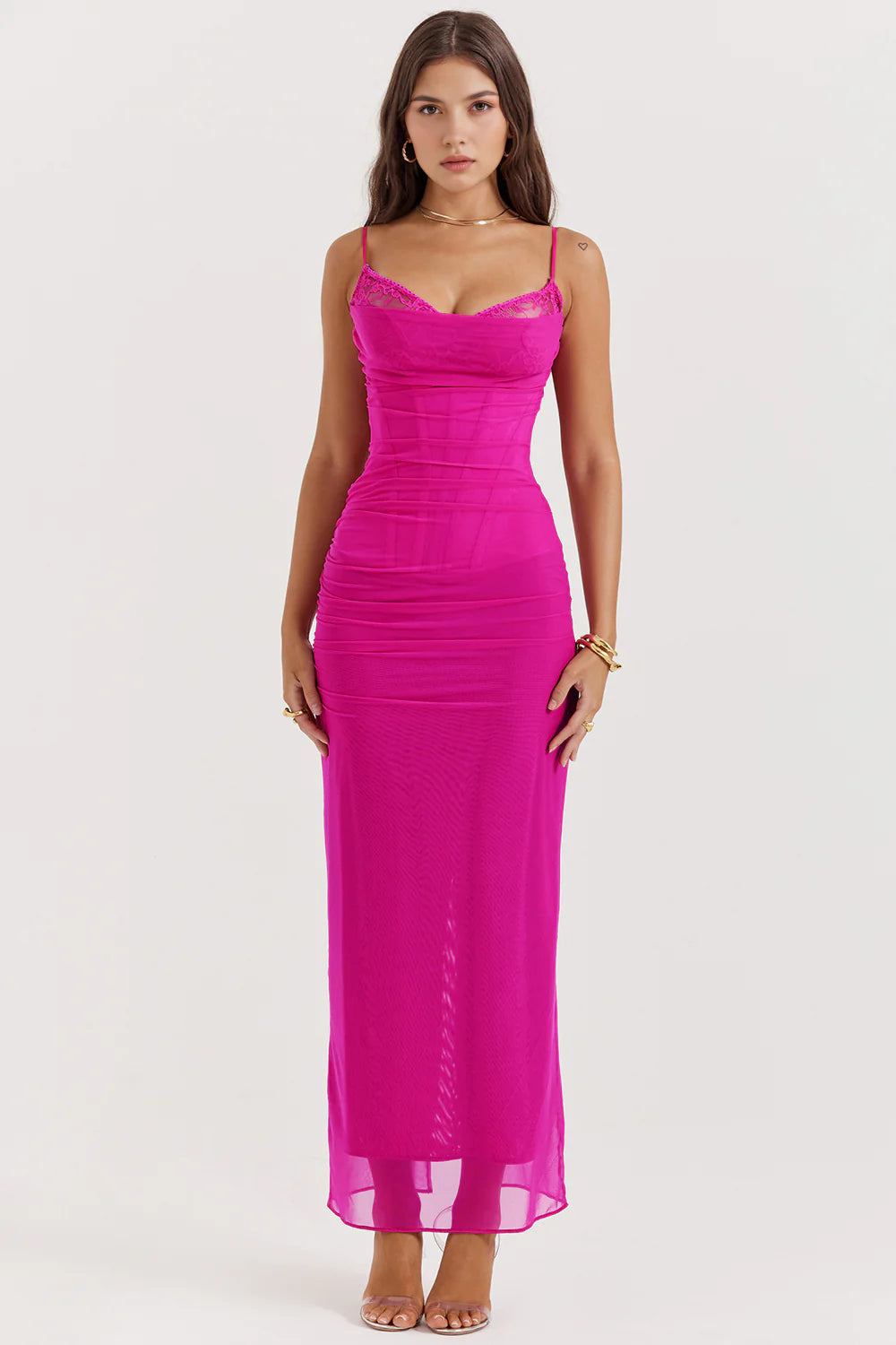 Claire | Robe en Réseau avec Dentelle