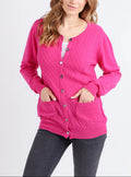 Cardigan femme en cachemire et laine rose