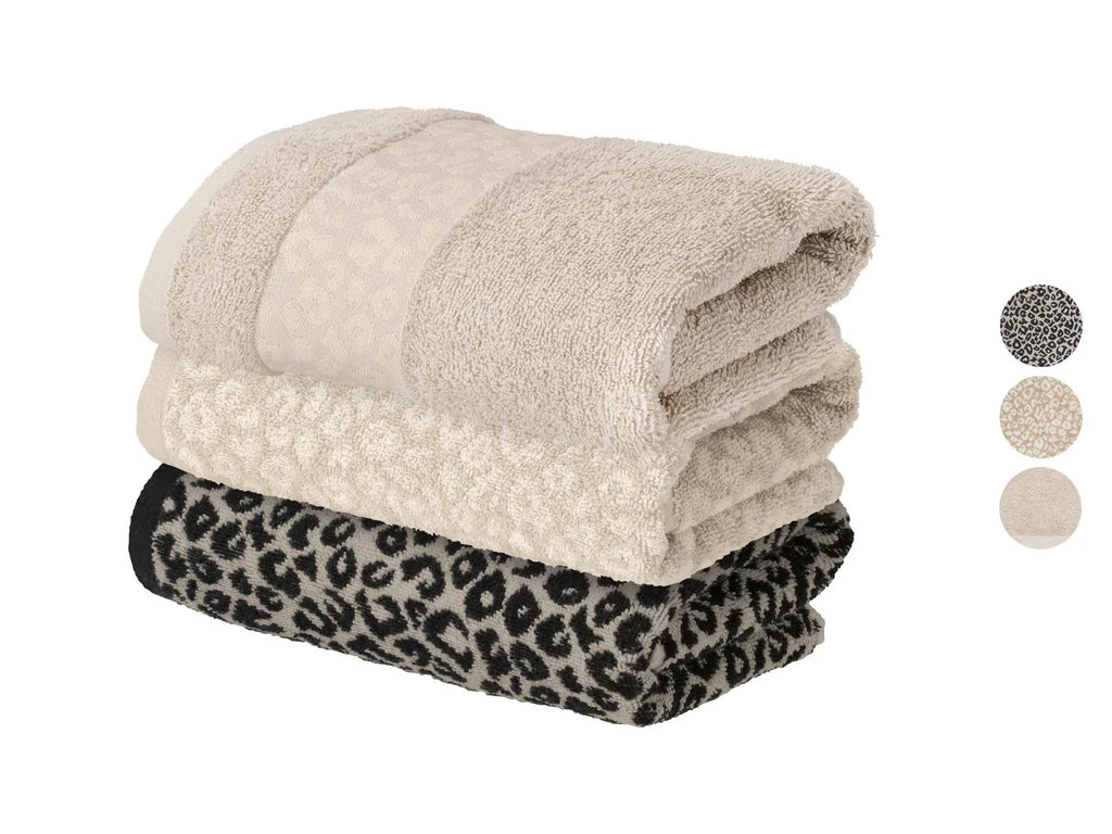 LIVARNO Lot de 2 serviettes de toilette en ponge, 50 x 100 cm