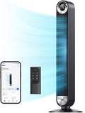 DREO Tower Fan for Bedroom, 90° Oscillating Standing Fan with 28ft/s Velocity, 20dB Quiet for Sleep, DC Motor, 9 Speeds, 4 Modes, 12H Timer, Voice & APP & Remote Control, 42 Cruiser Pro T2 S