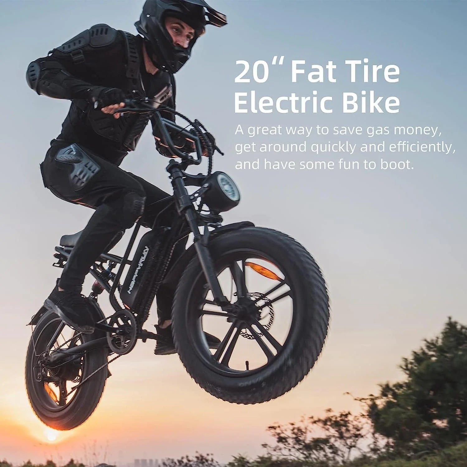 Happyrun Electric Bike for Adults 20 Fat tire with 750W Motor Ebike 48V 18AH Removable Battery 20MPH & 68 Miles