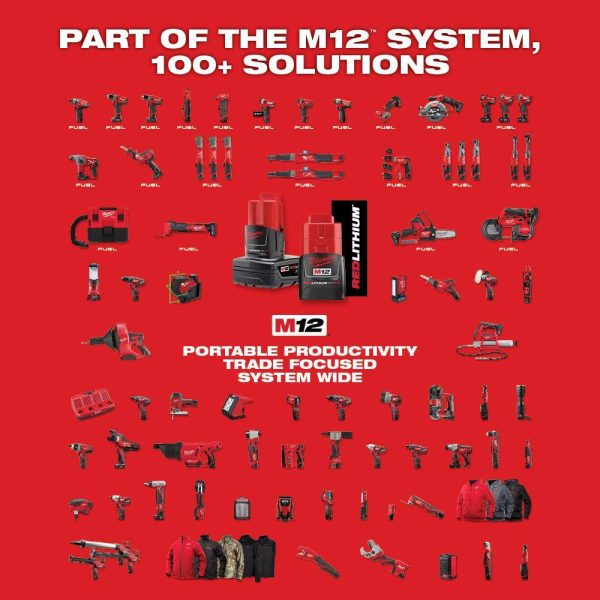 2567-22 M12 FUEL 12V Lithium-Ion Brushless Cordless High Speed 3/8 in. Ratchet Kit w/(2) Batteries, Charger and Bag