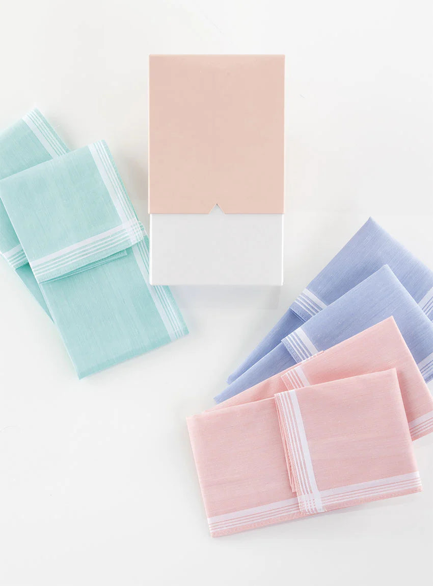 Coffret de 6 mouchoirs femme en coton