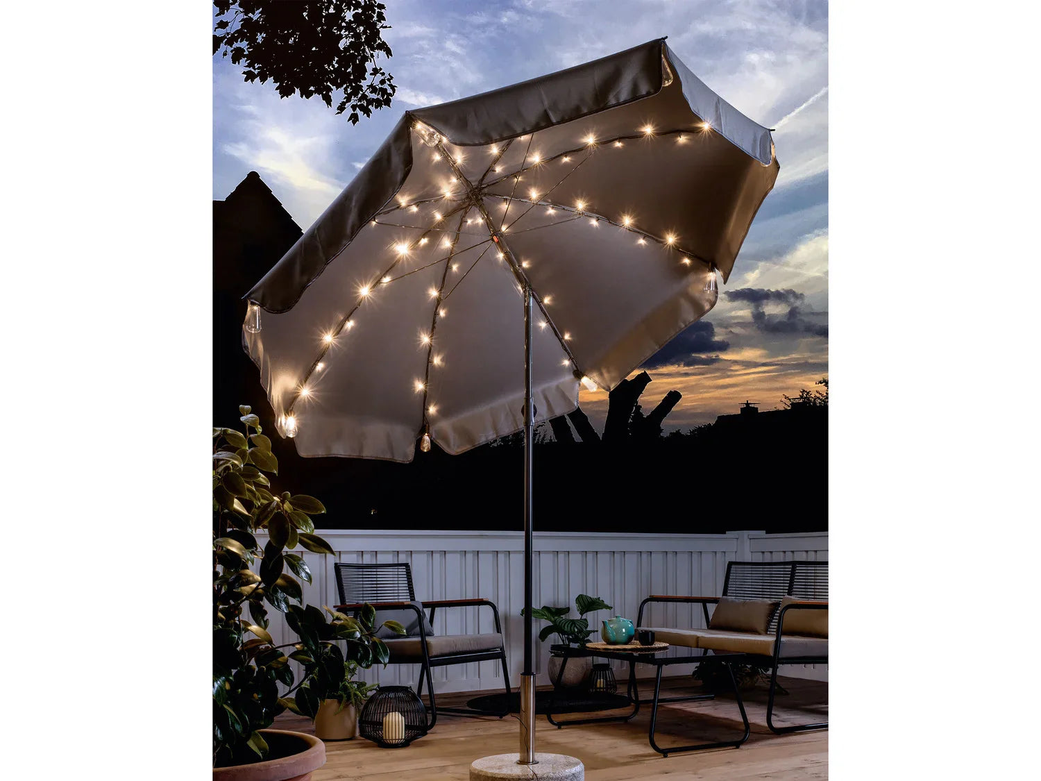 LIVARNO home Guirlande lumineuse  LED pour parasol