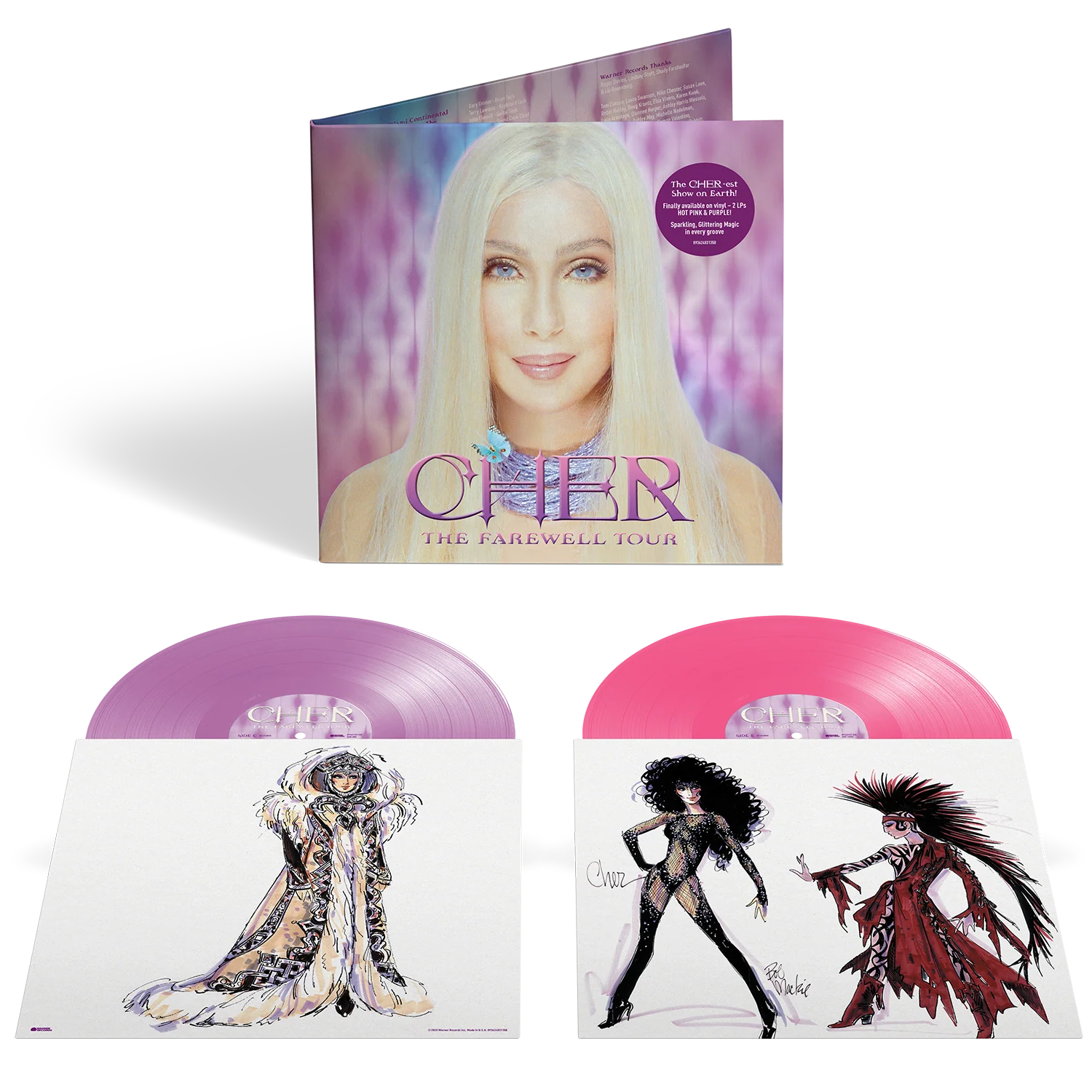 CHER - THE FAREWELL TOUR - HOT PINK & PURPLE COLOR - 2-LP - VINYL LP