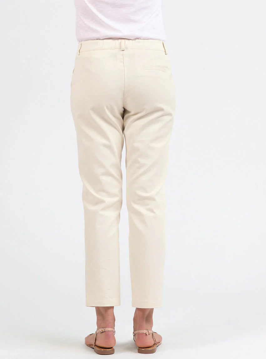 Pantalon chino femme en coton blanc naturel