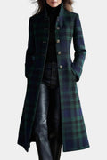 Madeleine | Manteau mi-long carreaux élégant