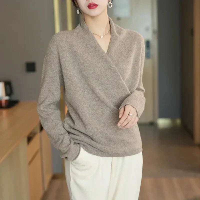 Pull élégant croisé pour femmes