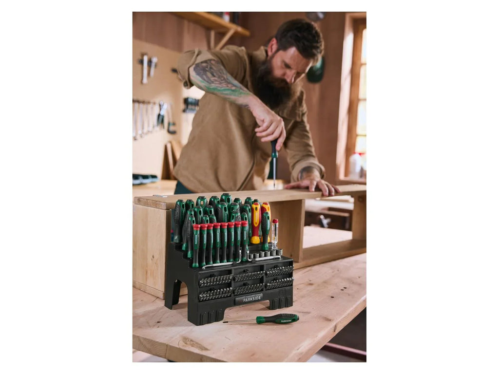 PARKSIDE Set de tournevis et embouts, 101 pices
