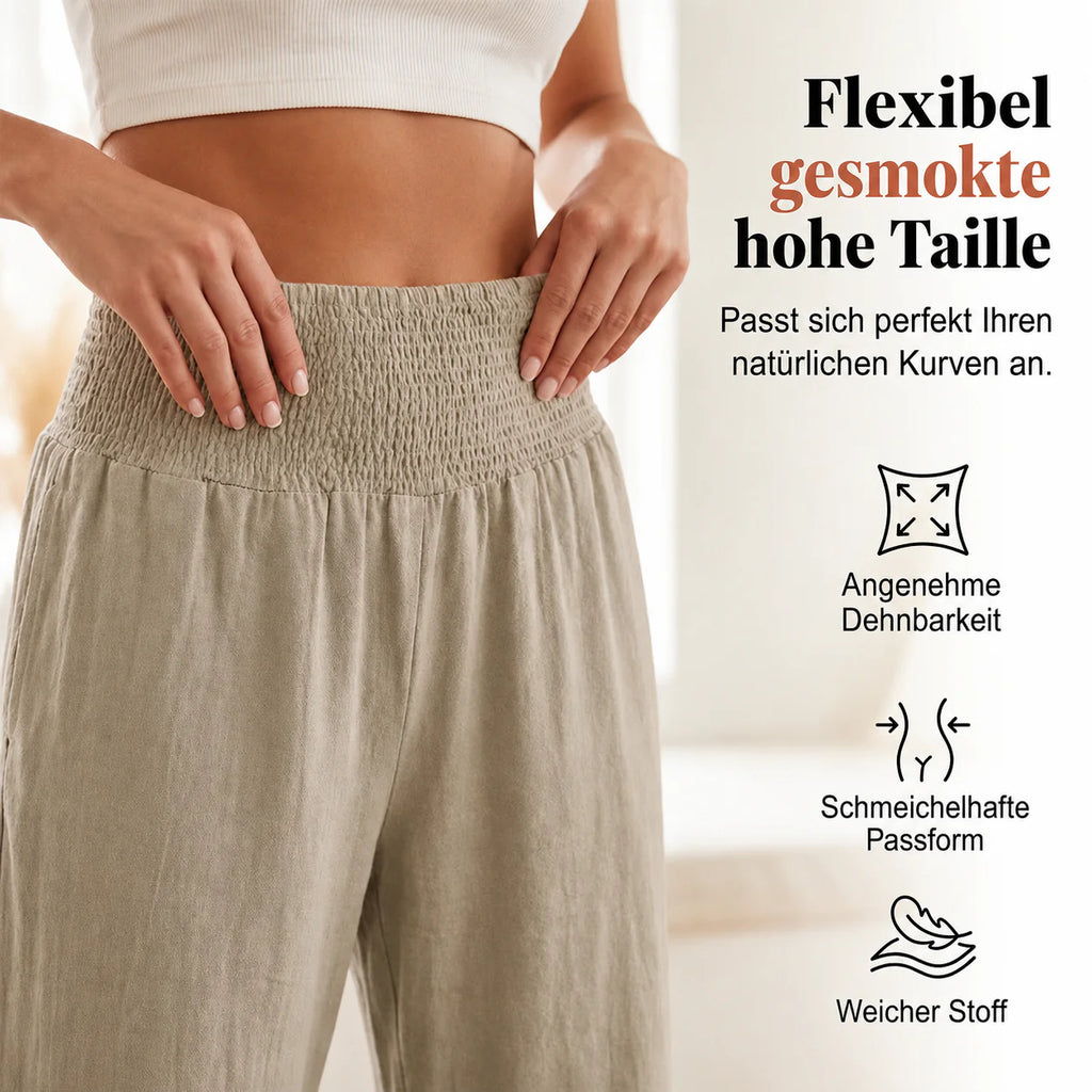 Pantalon large bohème avec ourlet à volants