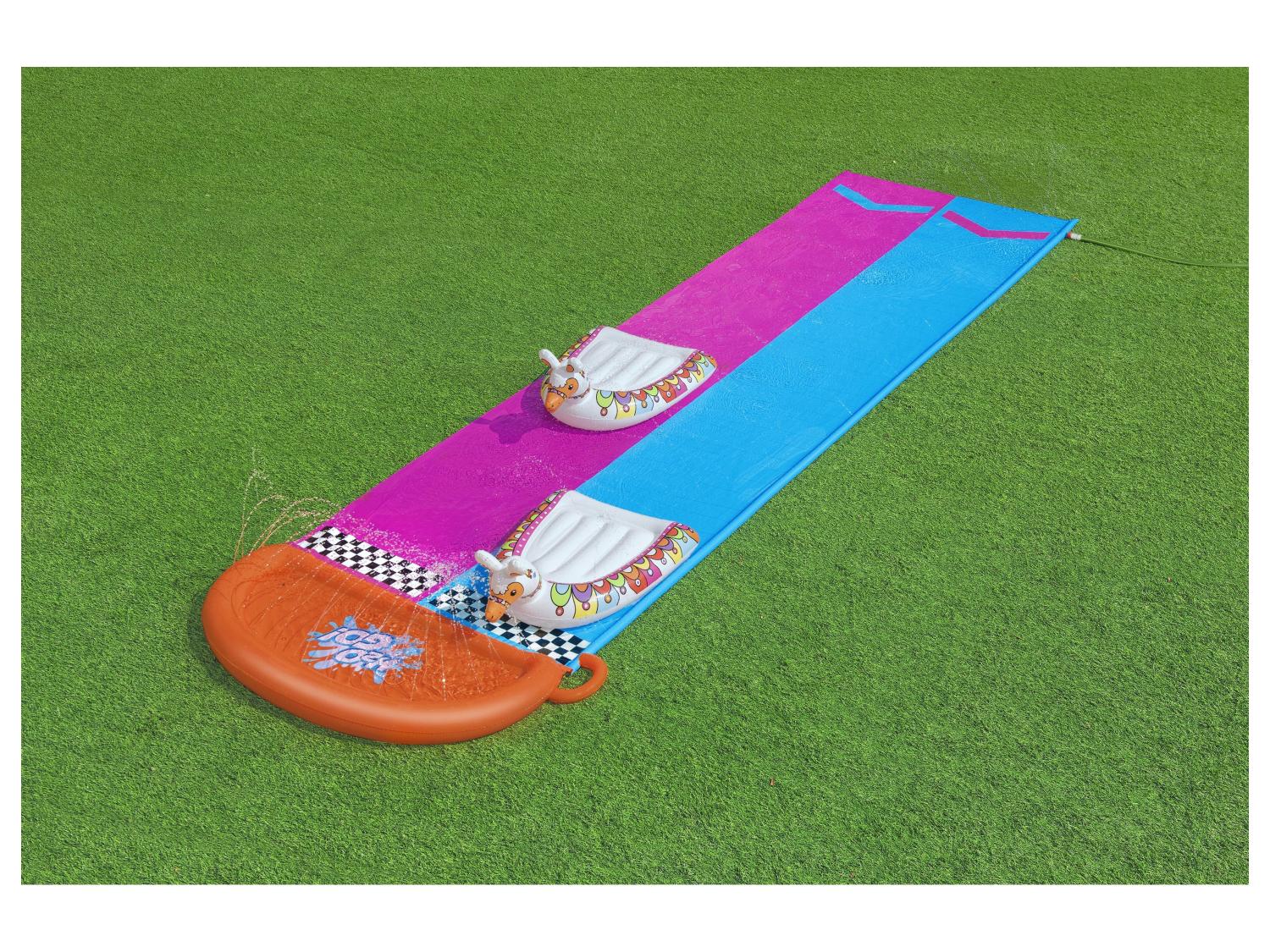 Bestway Double toboggan aquatique avec animaux gonflables, 487 x 138cm