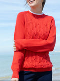 Pull femme en laine mérinos rouge doux