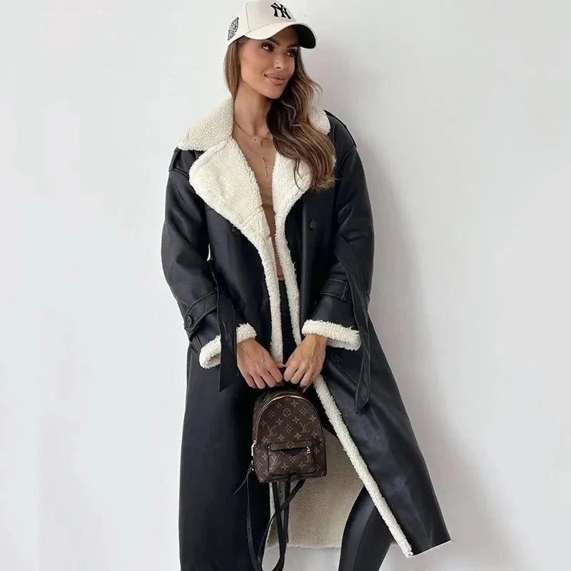 Sophie Paris | Manteau en laine avec doublure en fausse fourrure