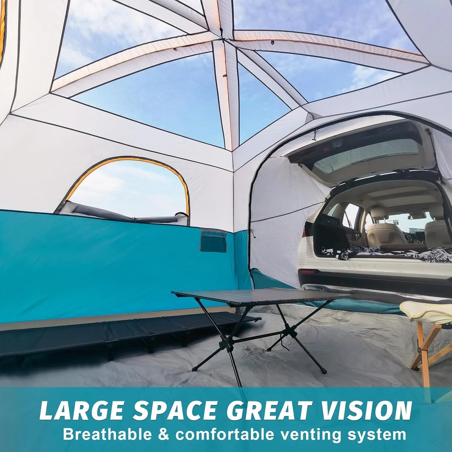 SUV Tent for Camping 6-Person SUV Tailgate Tent - Easy Set Up with Rainfly