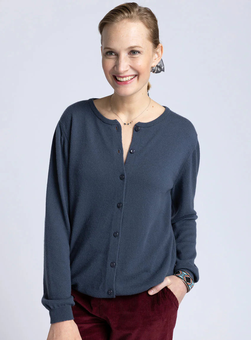 Cardigan femme en cachemire gris cendré