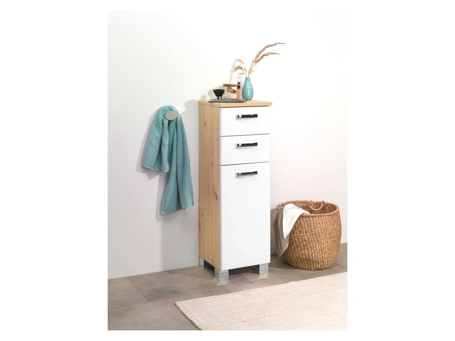 LIVARNO home Armoire latrale Palermo, blanc/imitation chne