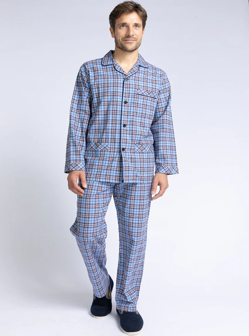 Pyjama chaud homme en coton bleu jean