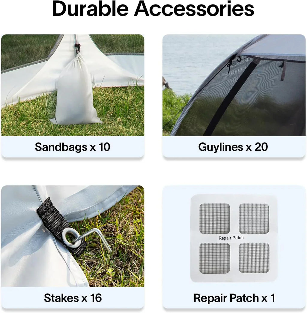 Screen gazebo sleeps 6-10-15 people Igloo-style canopy tent mosquito net on the sides Perfect