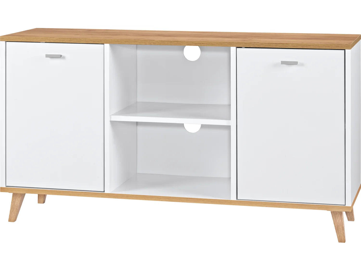 LIVARNO Meuble bas Corfu, 113 x 60,5 x 33 cm, blanc/imitation chne