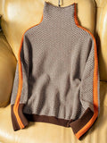 Clara | Pull à Col Roulé à Rayures Contrastées