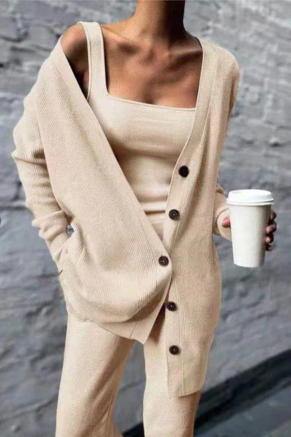 Ensemble détente tricot confort trois pièces