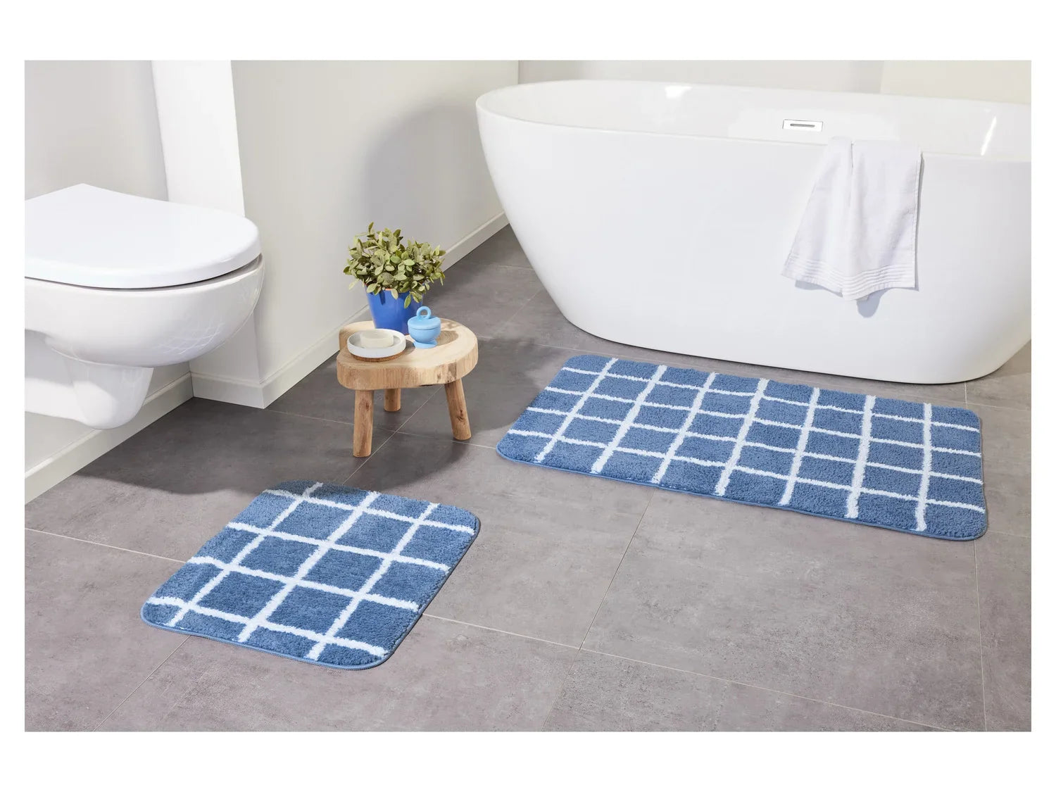 LIVARNO home Ensemble de tapis de salle de bain et WC, 2 pices