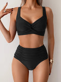 Nicoletta - Bikini Bandeau en Tissu Froissé