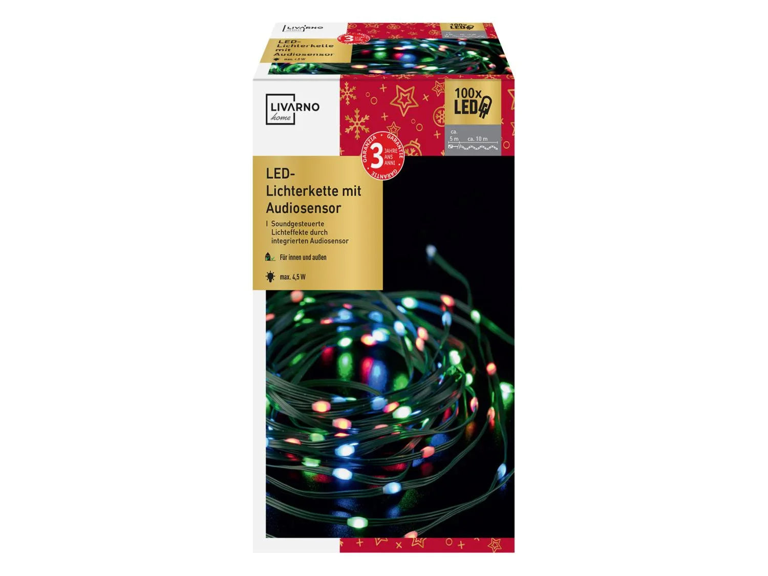 LIVARNO home Guirlande lumineuse  LED avec capteur audio