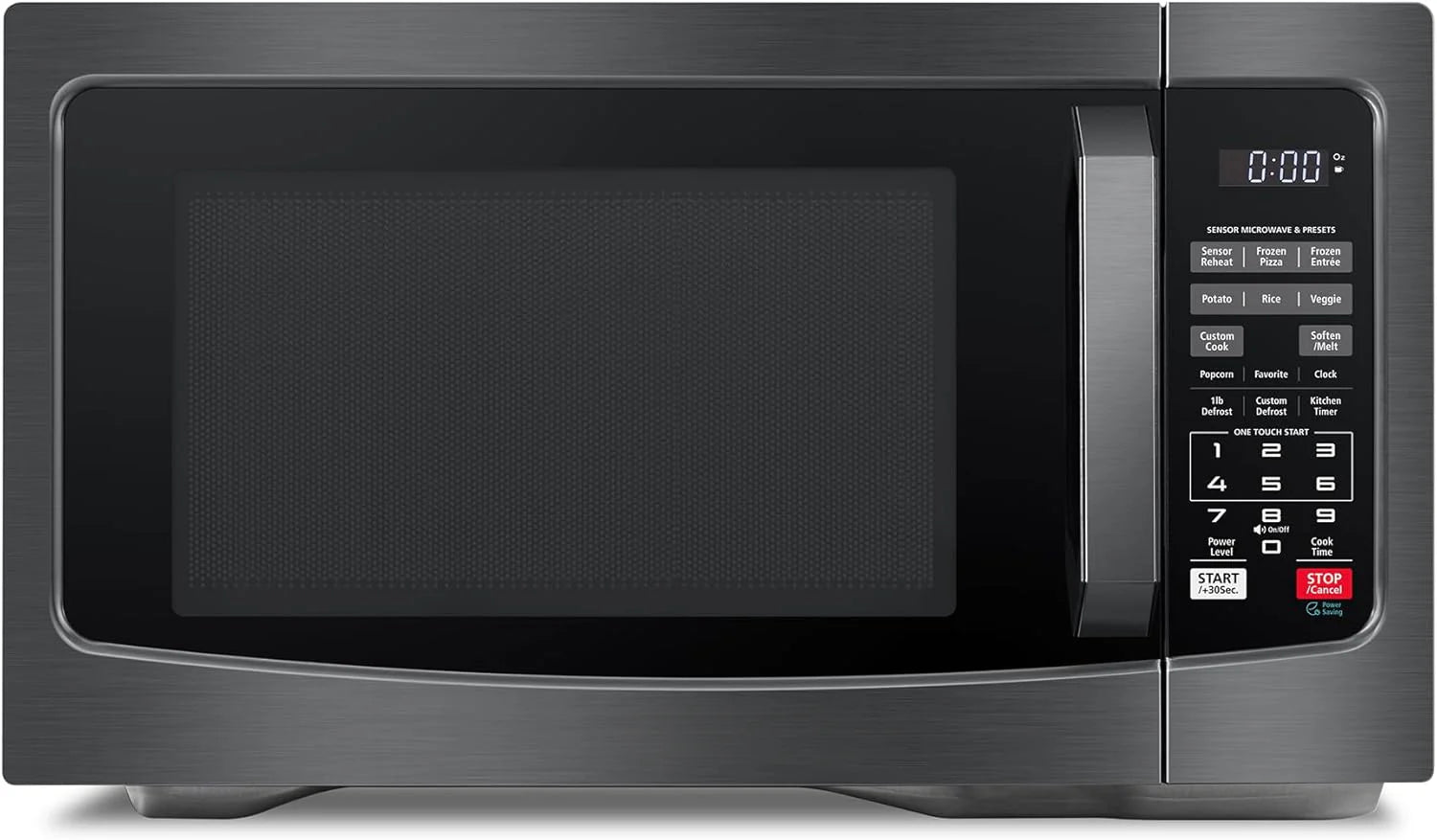 Air Fryer Combo 8-in-1 Countertop Microwave Oven, with Convection, Broil, Odor Removal Mode, 12.4 Position Memory Turntable, Child-Lock, 1.0 Cu.ft, Black Stainless Steel