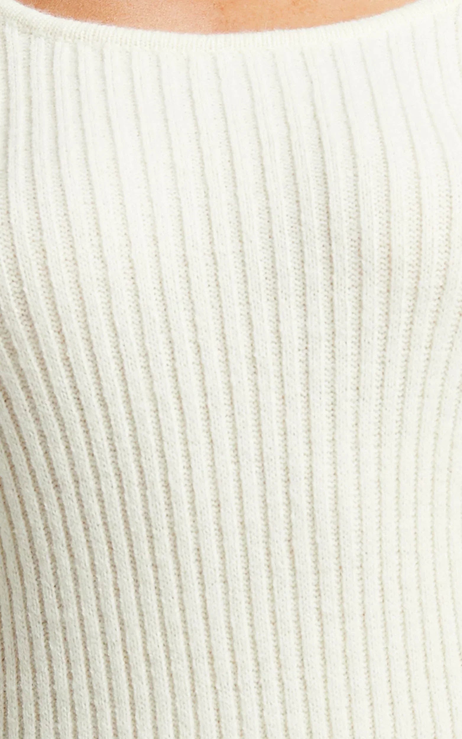 Nina knitted Maxi Dress - Scoop Neck Knitted Maxi Dress in Beige