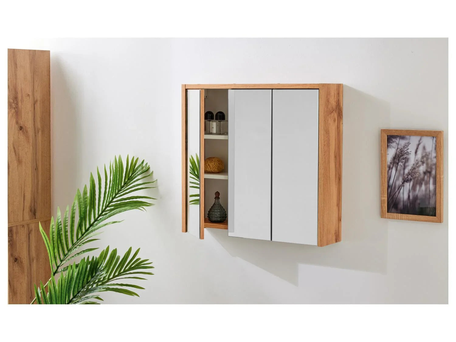 LIVARNO home Armoire  miroir Verona, 64,3 x 60,7 x 16,2 cm, imitation chne