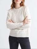 Pull femme laine et cachemire blanc crème