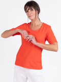 Tee-shirt femme en coton orange agrume