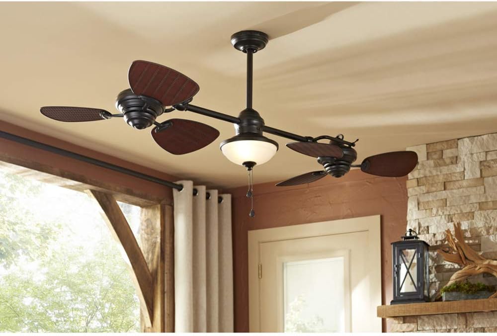 Harbor Breeze Twin Breeze II 74 Outdoor Ceiling Fan, Bronze