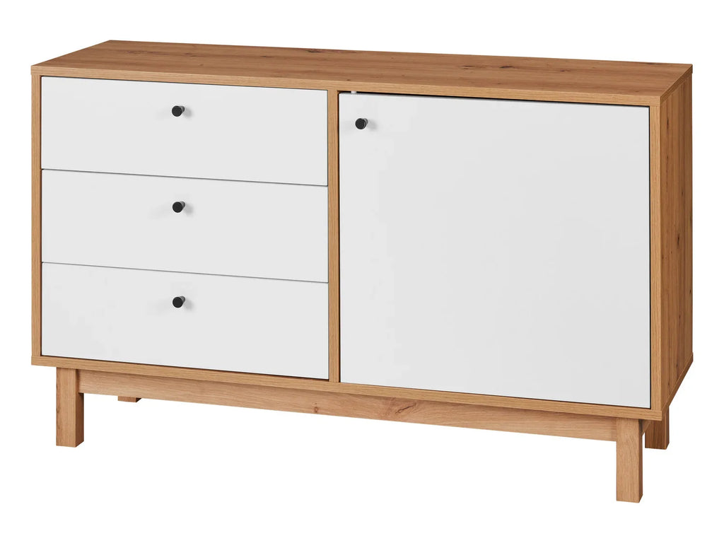 LIVARNO home Commode Copenhagen, 113 x 68,3 x 35 cm, blanc/imitation chne