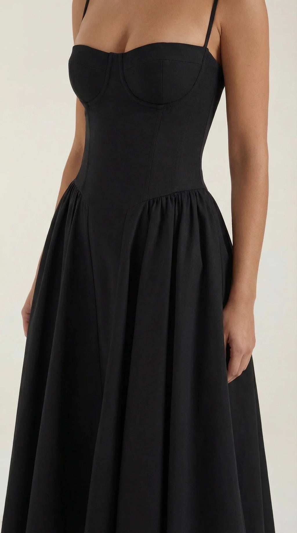 Robe mi-longue corset florale pour femme avec décolleté en cœur