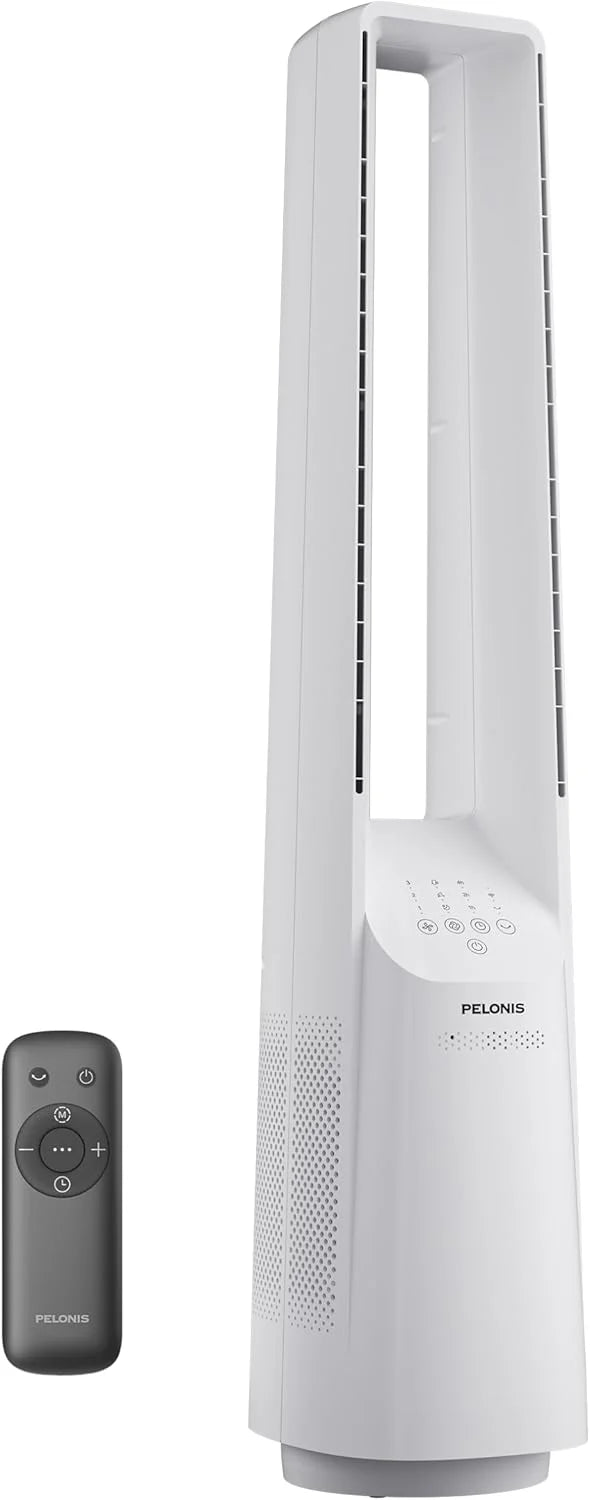 PELONIS 40 Smart Bladeless Fan for Bedrrom - Tower Fan, Alexa/Google/WiFi, DC Motor, 6 Speeds, 4 Modes, Remote, 7H Timer, 90° Oscillation, Safe for Home and Office