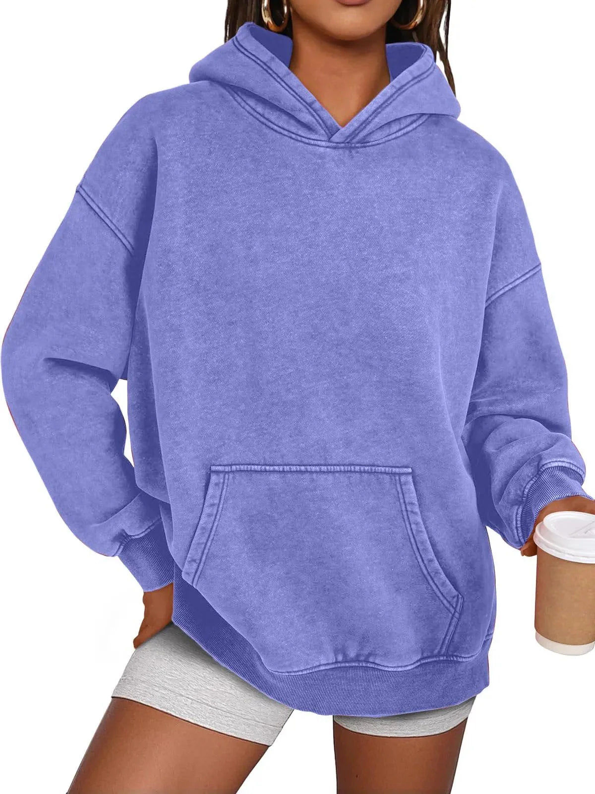 Sweat à capuche oversize effet délavé acide