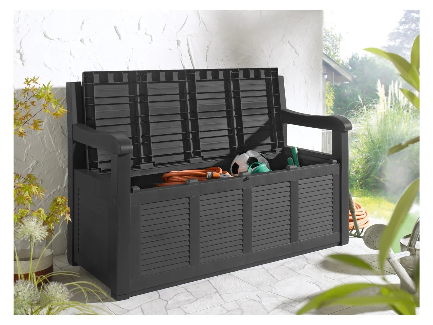 LIVARNO home Banc de jardin, 130 x 60 x 85 cm, anthracite