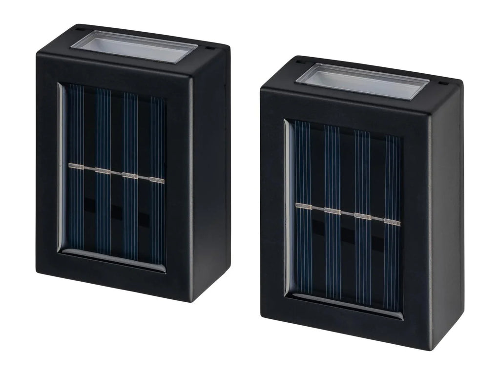 LIVARNO home Lot de 2 Appliques murales solaires  LED